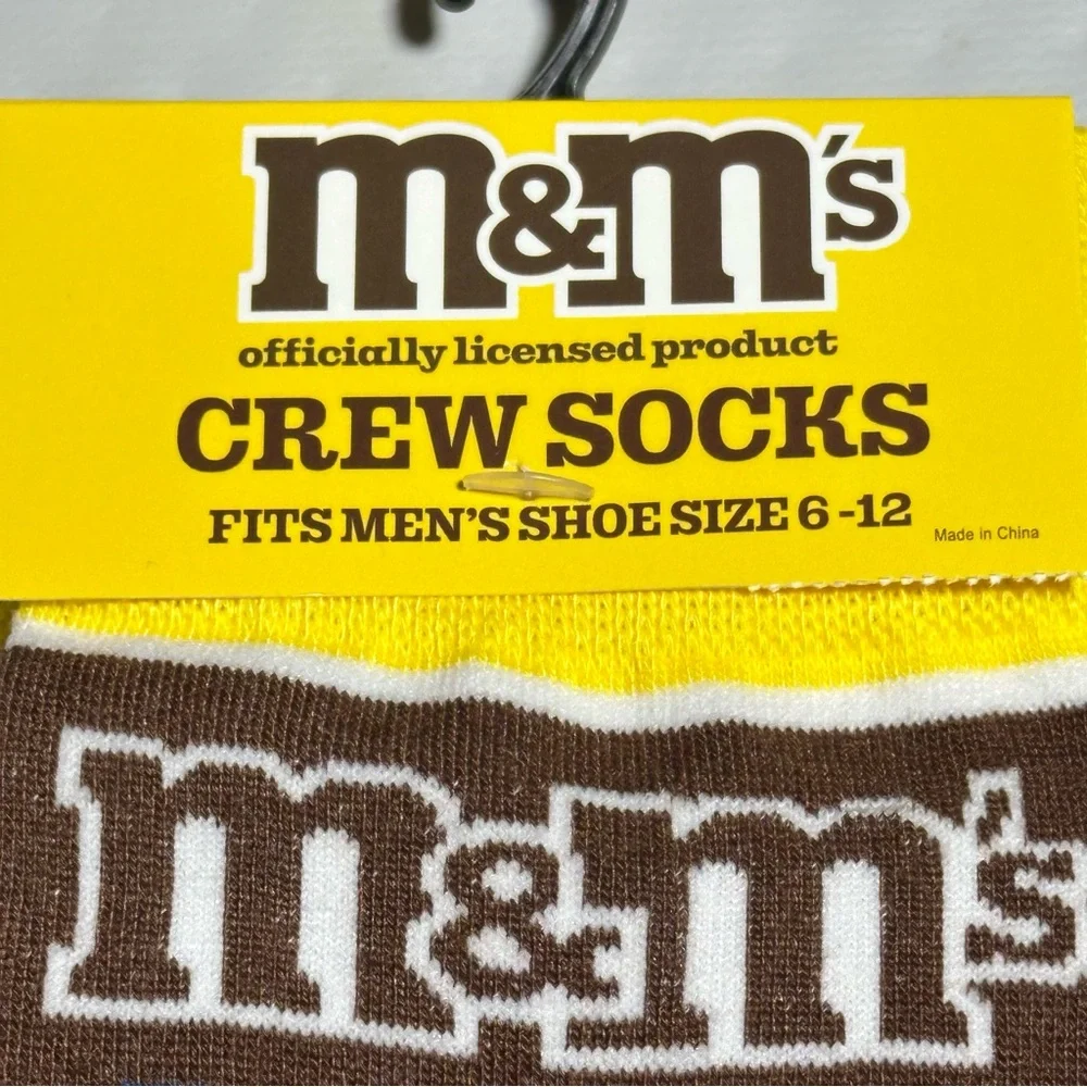 2 pack Skittles‎ and MMs Crew Socks Bundle Mens Shoe Size 6-12 Candy 2 pack NWT
